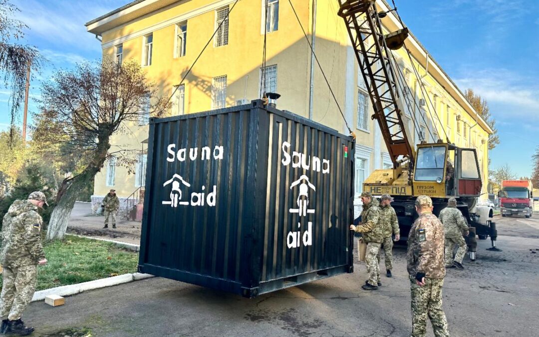 Sending container sauna to Ukraine together with Pixxla Sauna